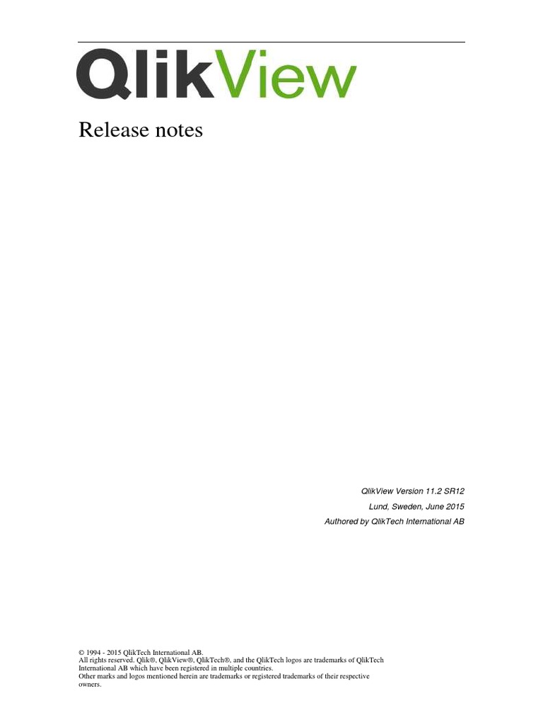 QlikView 11.2 Build 12904 SR12 Release Notes | PDF | Internet Explorer ...