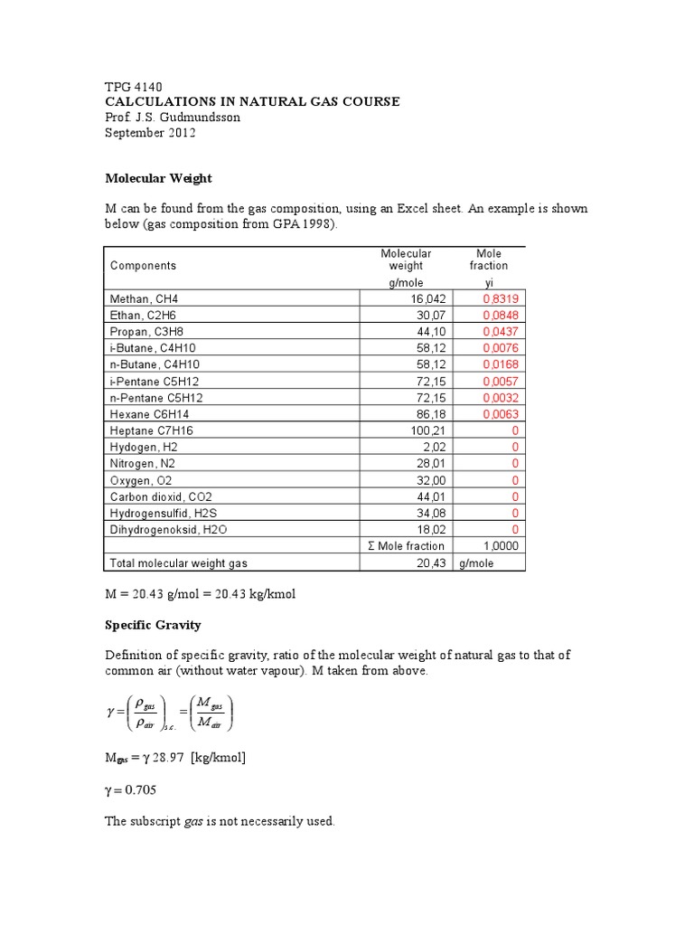 Natural Gas Calculation Methods | PDF | Reynolds Number | Flow Measurement