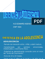 Diettica en La Adolescencia