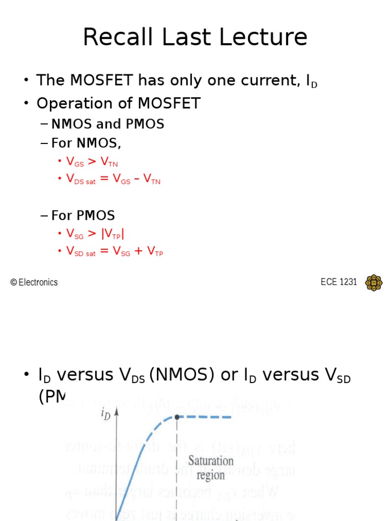 ECE 1312 IIUM L16 FET DC Analysis | PDF | Mosfet | Field Effect Transistor
