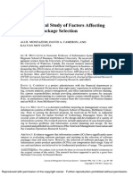 An Empirical Study of Factors Affecting Software Package Selection - Montazemi