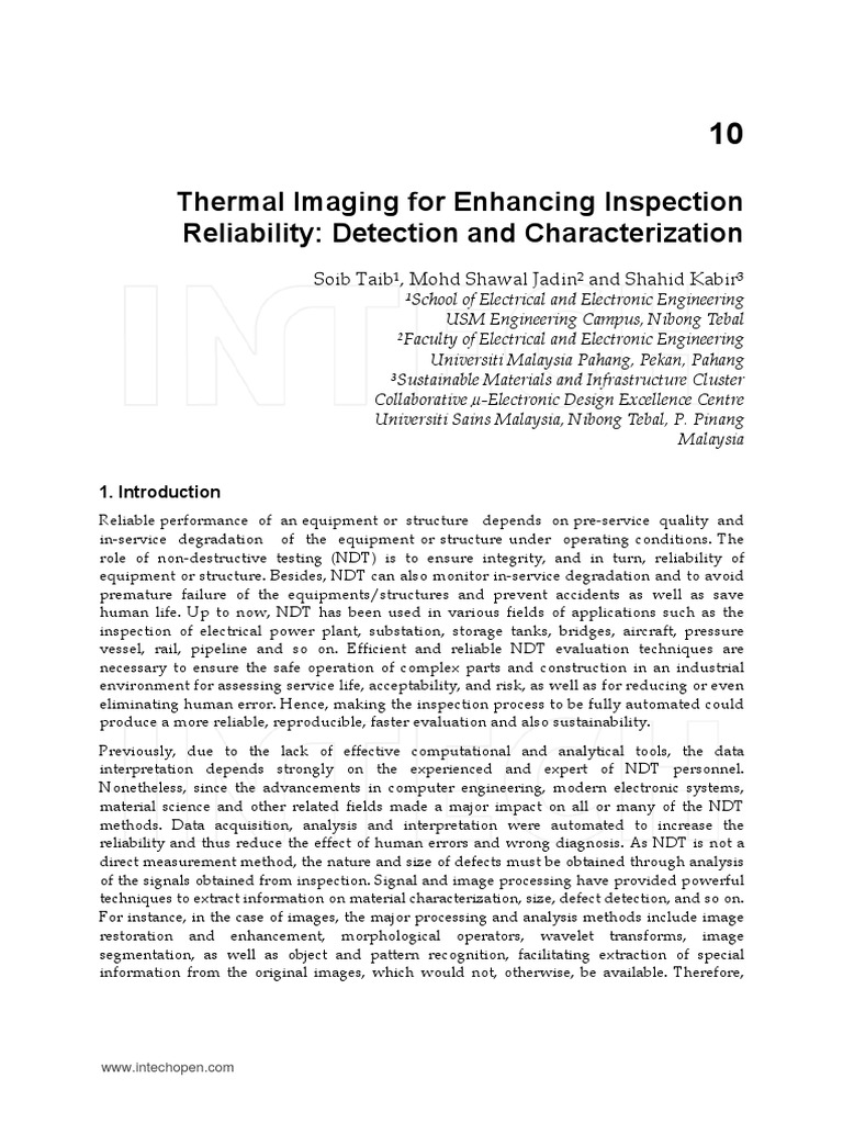 Thermal Imaging for Reliable Inspections | PDF | Infrared | Thermography