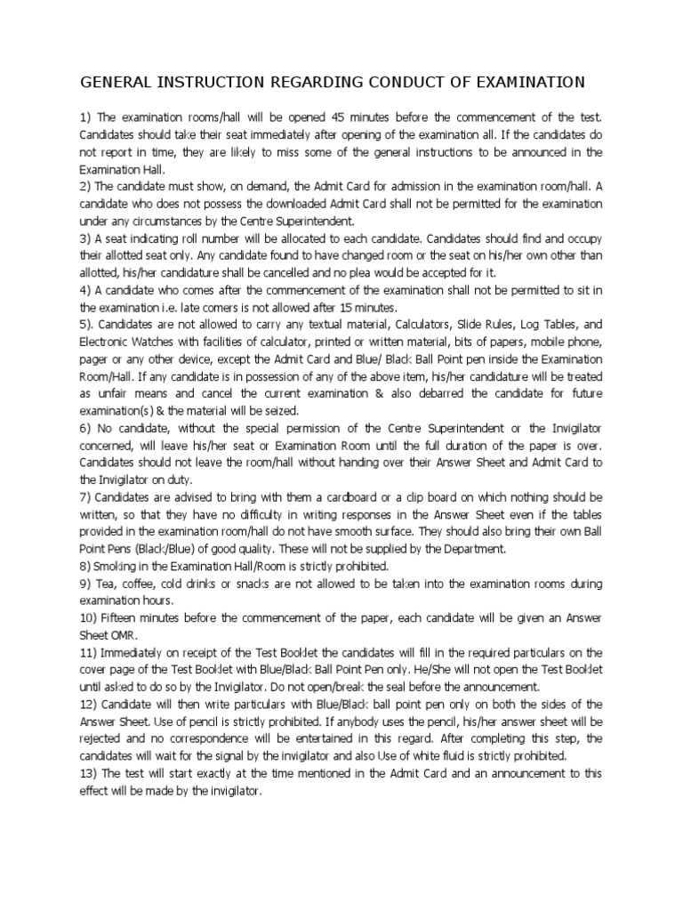 Examination Conduct Guidelines | PDF | Image Scanner | Test (Assessment)