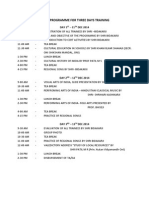 Draft Programme For Three Days Training