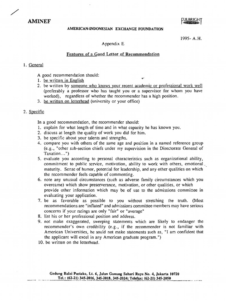Features of a Good Letter of Recommendation | Graduate ...