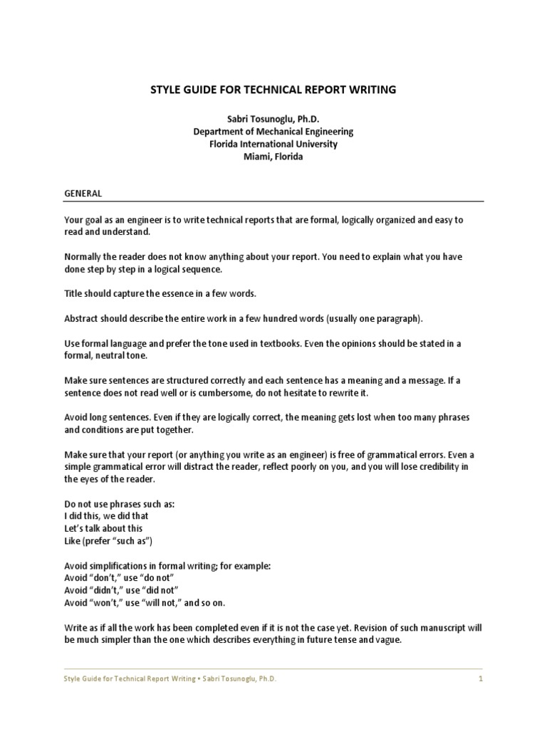 Guide For Technical Report Writing  PDF  Typefaces  Phrase