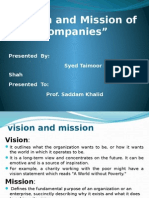 Vision and Mission Ofcompanies