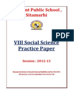 VIII Social Science C.B.S.E. Practice Paper