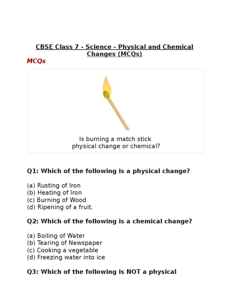 Class 7 Physical & Chemical Changes 2 | PDF