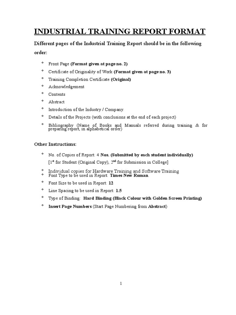 Training Report Format | PDF | Technology & Engineering