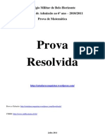 CMBH Prova Resolvida Mat 610 PDF