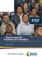 Informe Anual Presidente de la República - agosto 2015