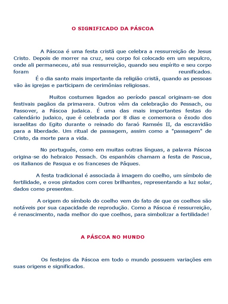 O Significado Da Páscoa | PDF | Páscoa | Ressurreição de Jesus, image size:768x1024