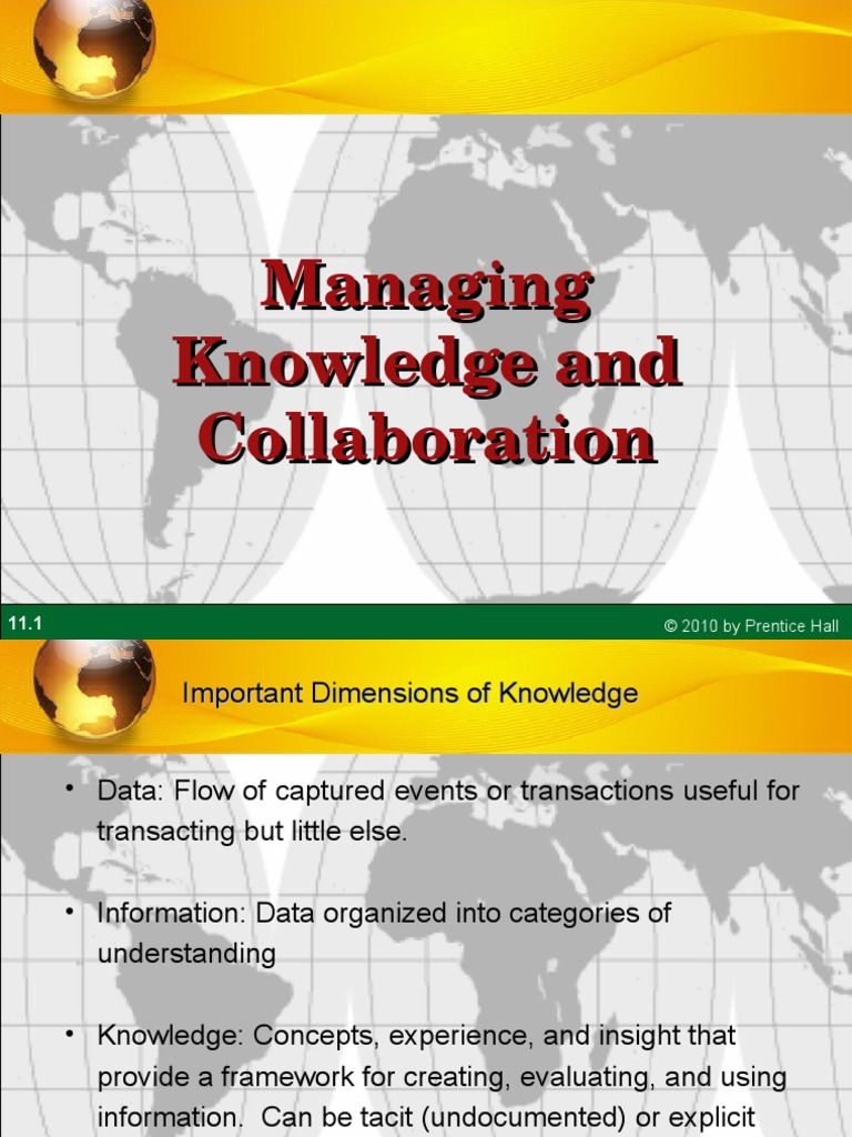 Managing Knowledge and Collaboration | PDF | Knowledge Management ...