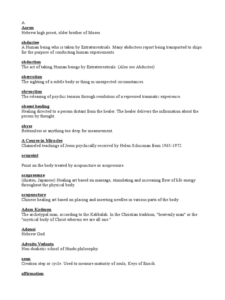 Metaphysical Dictionary Part 1 | PDF | Astrological Sign | Aura ...