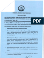 Dpp's Press Release on Ongoing Corruption Cases Issued on 27th August 2015