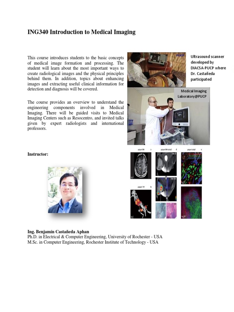 ING340 Introduction To Medical Imaging: Instructor | PDF | Science ...