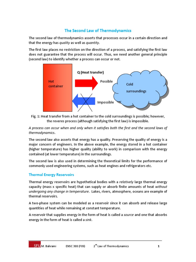 Understanding the Second Law of Thermodynamics | PDF | Heat | Heat Pump