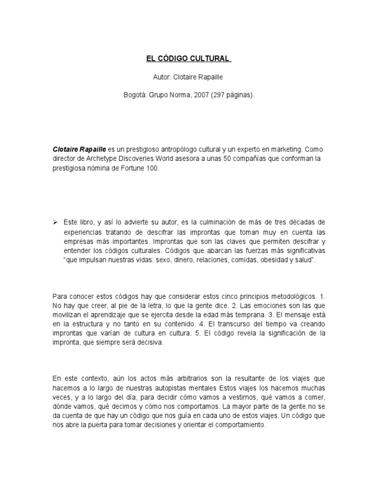 El Código Cultural | Descargar gratis PDF | todoterreno | Cerebro