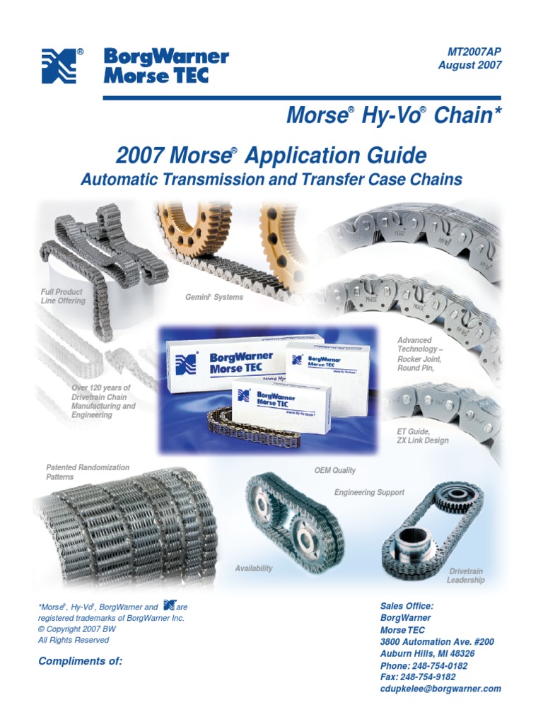 Hy-Vo Morse Chain Catalogue | PDF | Dodge | Strength Of