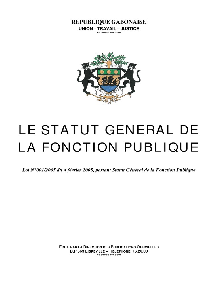 Gabon Statuts General Fonction Publique Gabonaise Services publics