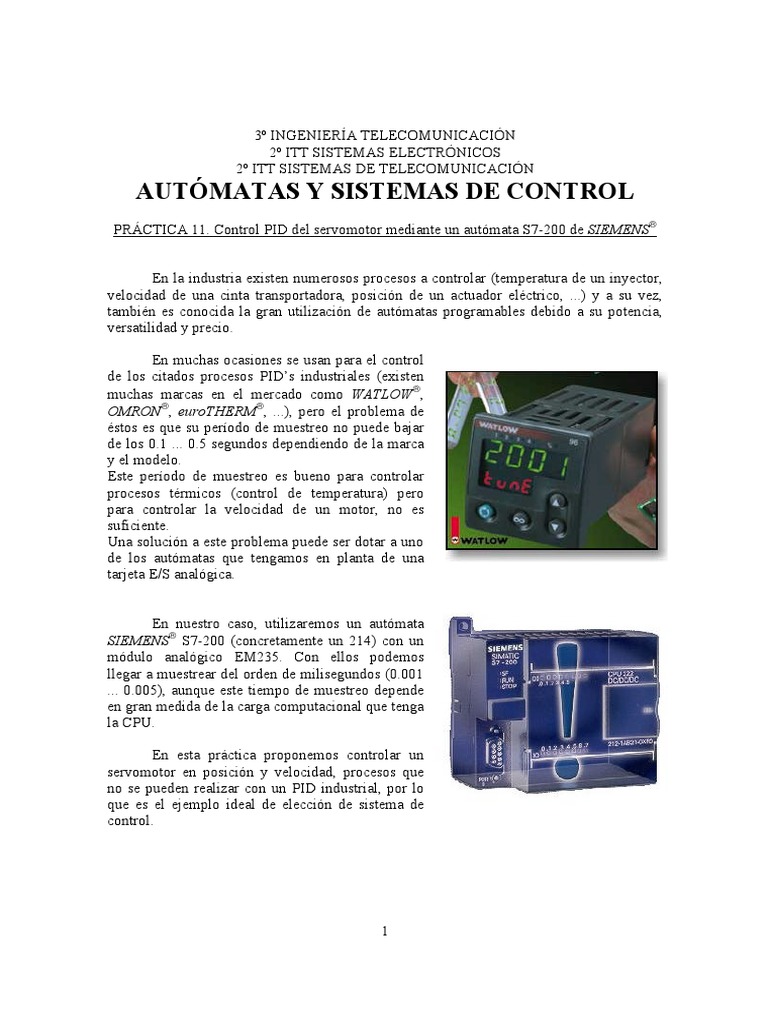 Control Pid de Servomotor Mediante s7-200 de Siemen | PDF | Programa de ...