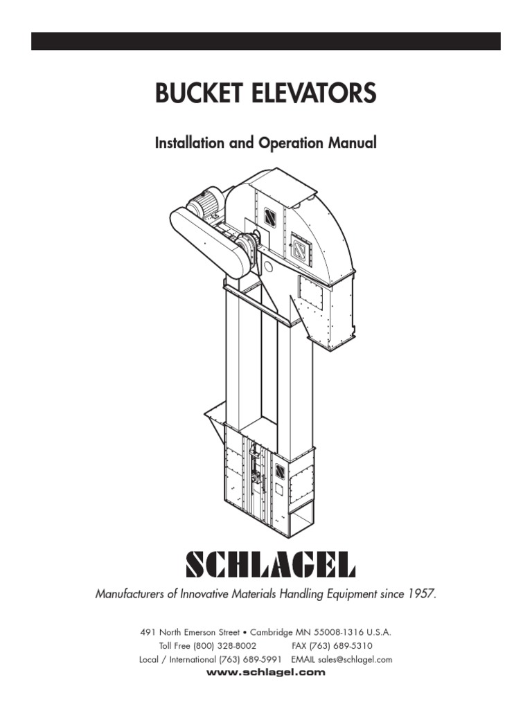 Bucket Elevator Manual Belt (Mechanical) Elevator