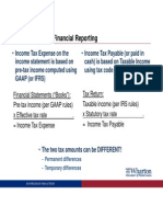 Tax Reporting vs. Financial Reporting: - Income Tax Expense On The - Income Tax Payable (Or Paid in