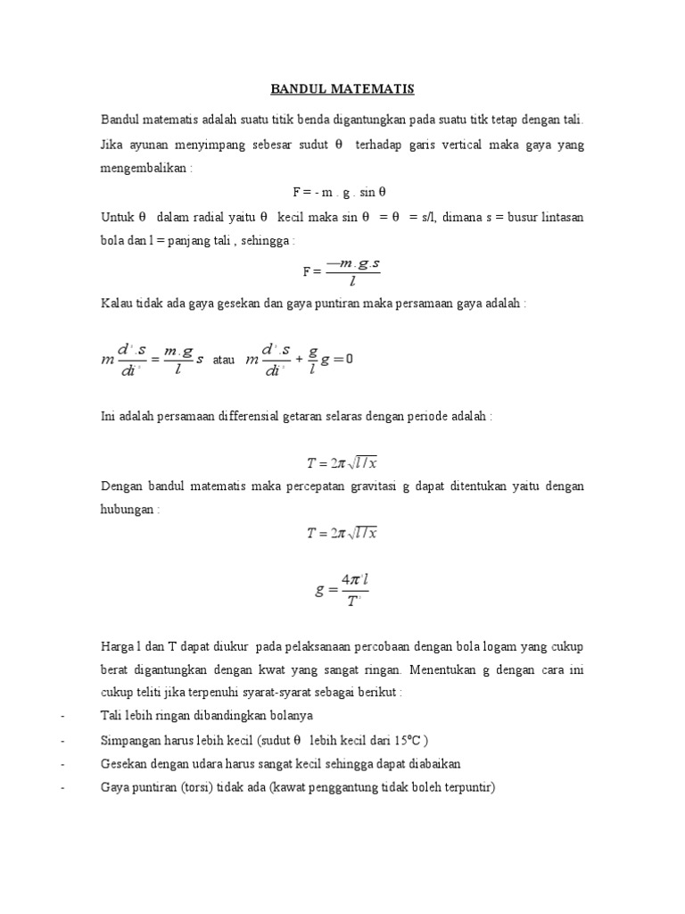 Bandul matematis