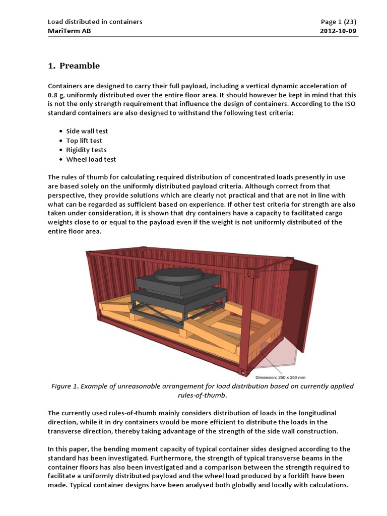 Container Load Distribution Guidelines | PDF | Bending | Beam (Structure)