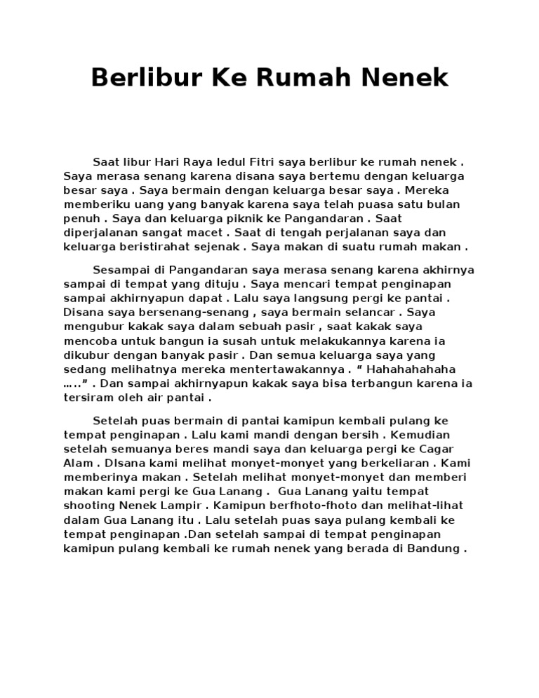 Berlibur Ke Rumah Nenek