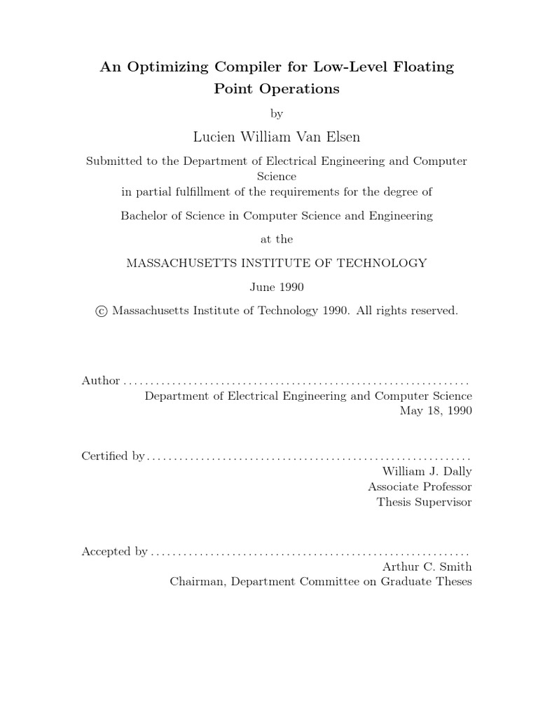 MainAn Optimizing Compiler For Floating Point Operations | PDF ...