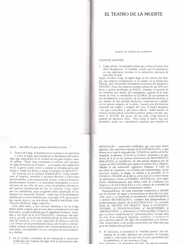 Kantor, Tadeusz El Teatro de La Muerte PDF