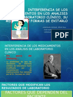 Interferencia de Los Medicamentos en Los Analisis de