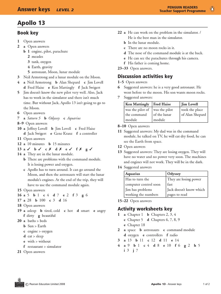 worksheet Apollo 13 Worksheet apollo 13 activities answers program space programs