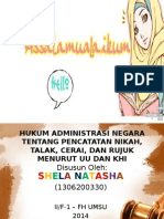 Hukum Administrasi Negara Tentang Pencatatan Nikah, Talak, Cerai, Dan Rujuk Menurut UU Dan KHI