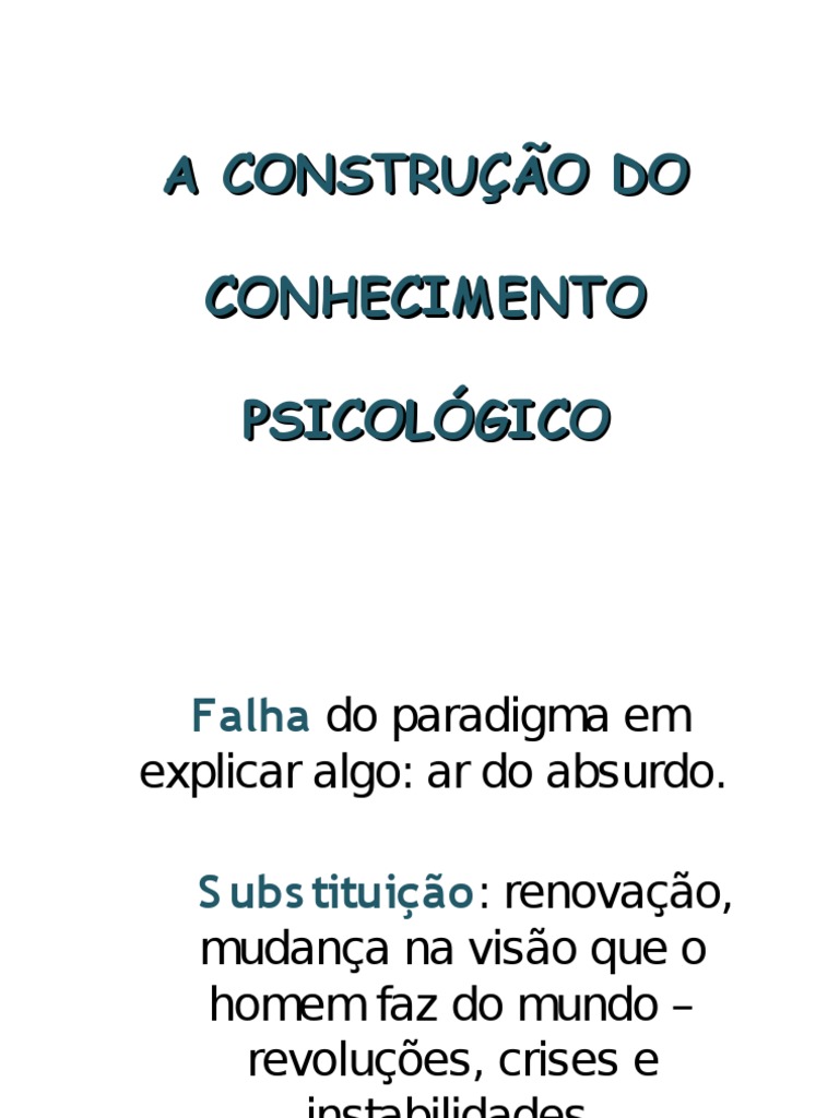 (Slides I) Objeto de Estudo Da Psicologia PDF Comportamento Behaviorismo