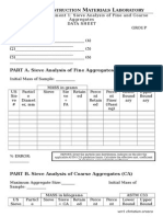 CE 121: C M L: PART A. Sieve Analysis of Fine Aggregates (FA)