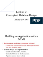 Conceptual Database Design: January 27, 2003