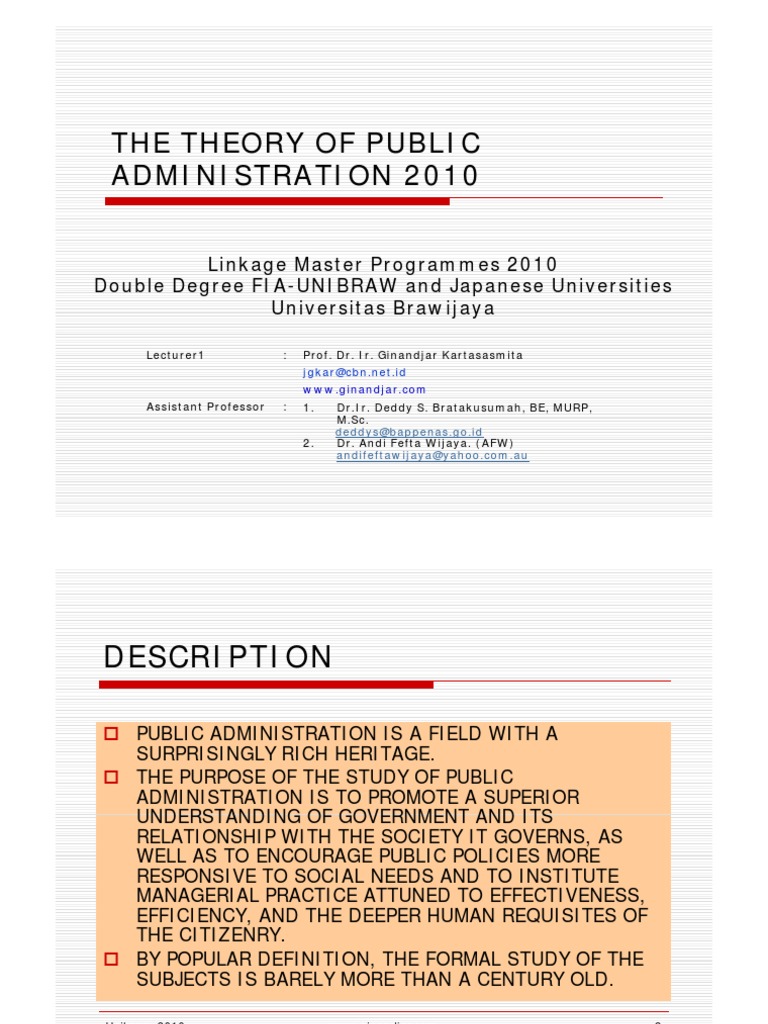 Public Administration Theory Overview | PDF | Public Administration ...