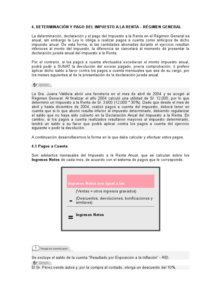Pago y Cálculo del Impuesto a la Renta | PDF | Impuesto sobre la renta ...