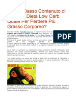 Dieta a Basso Contenuto Di Grassi o Dieta Low Carb