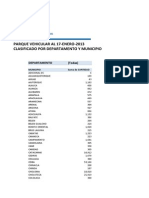 Parque Vehicular Al 17-Enero-2013 Clasificado Por Departamento Y Municipio