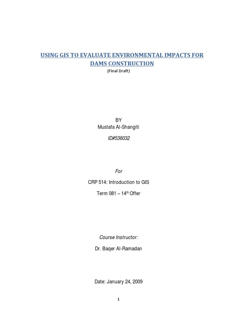 GIS for Environmental Impact in Dam Construction | PDF | Environmental ...