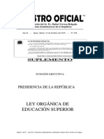 Ley Orgánica Educación Superior