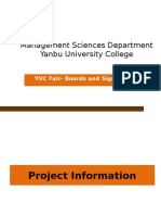 Management Sciences Department Yanbu University College: YUC Fair-Boards and Signage