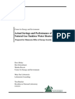 Actual Savings and Performance of Natural Gas Tankless Water Heaters