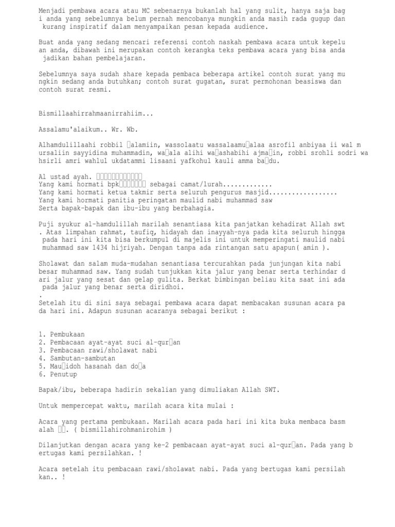Contoh Perkataan Protokol