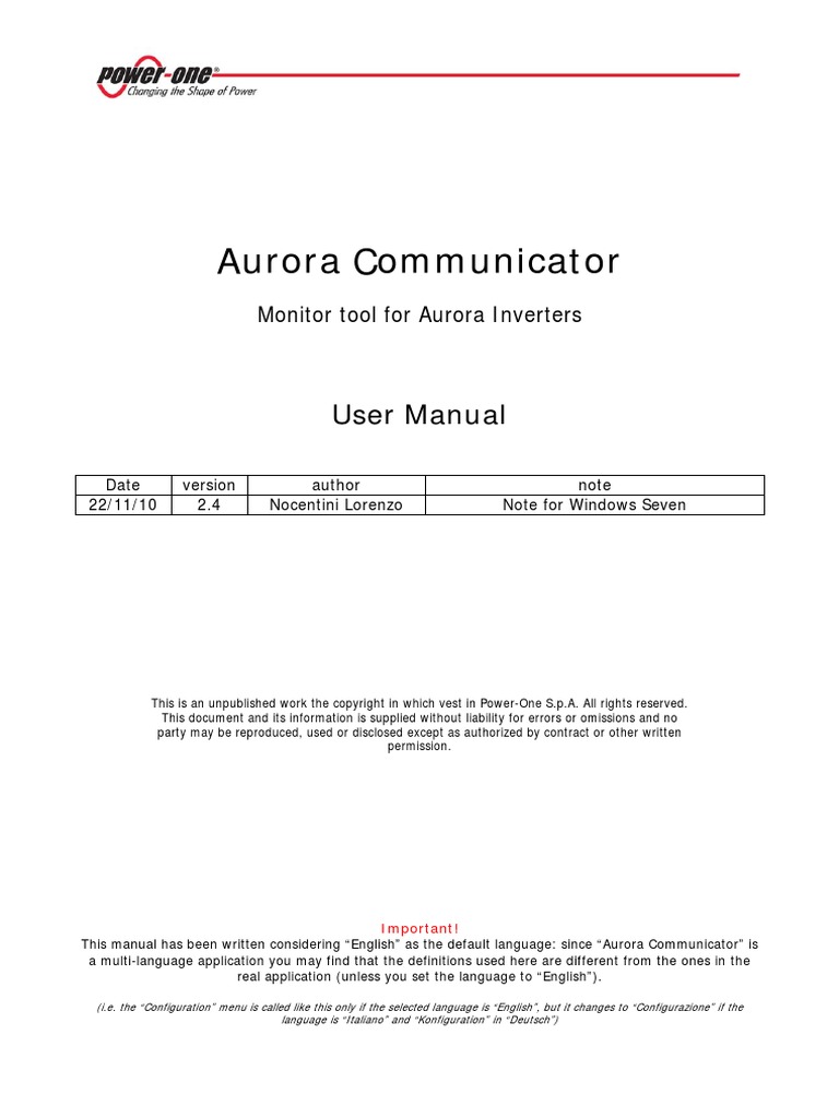 Aurora Communicator User Manual v.2.4 en | PDF | Microsoft Excel ...