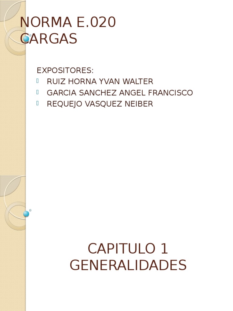 Norma E.020: Cargas en Edificaciones | PDF | Ingeniero civil | Science